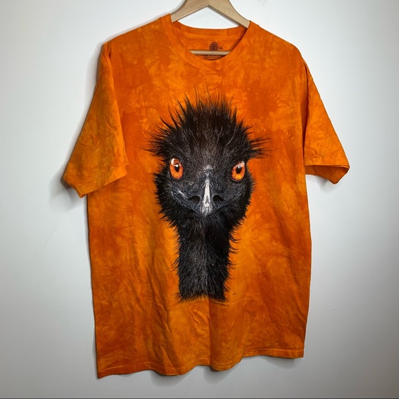 The Mountain Oversized Ostrich Graphic Short Sleeve Tee Orange
